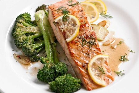 Сёмга на пару с овощами