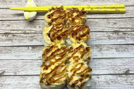 Запеченный ролл лосось с креветкой