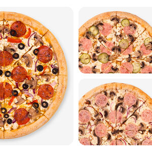 Комбо №4: Пиццы Деревенская, Ветчина и грибы, Флоренция
