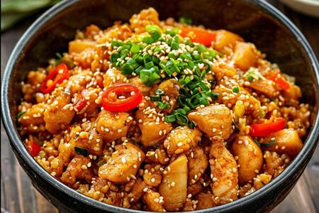 Тяхан с курицей