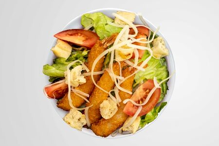 Салат Цезарь с креветками