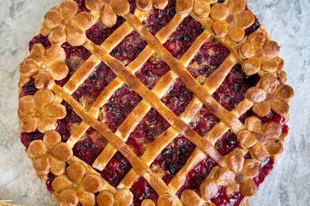 Постный пирог черничный