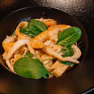 Феттучини с морепродуктами