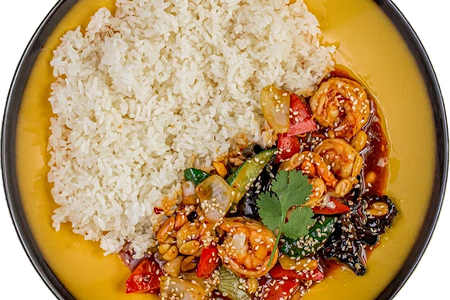 Рис с креветками Гунбао