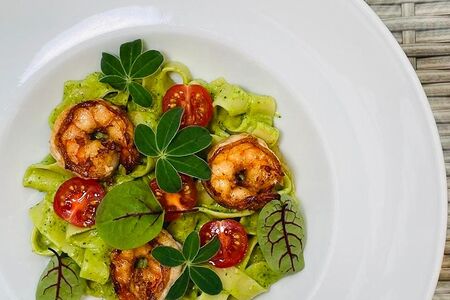 Паста с тигровой креветкой