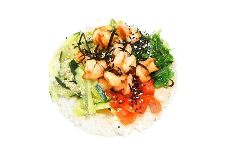 Поке с креветкой и лососем