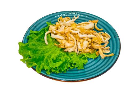 Кальмар, жаренный с луком