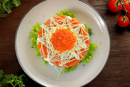 Салат с лососем