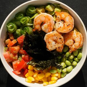 С королевской креветкой