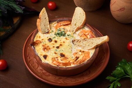 Чкмерули с креветками 