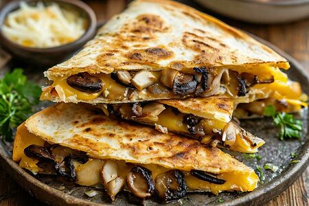 Кесадилья с грибами и сыром