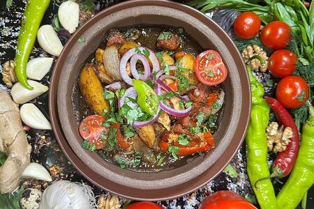 Оджахури с грибами 