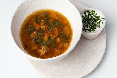 Суп из белых грибов с пшеницей