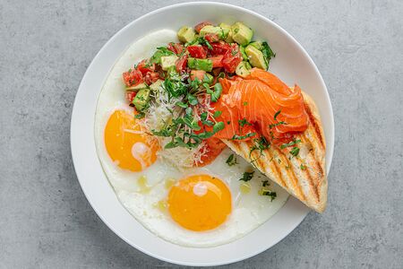 Фермерский завтрак с лососем 