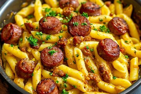 Макароны с колбаской 