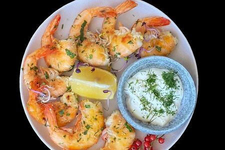 Жареные тигровые креветки