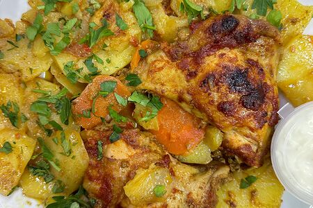 Картофель с курицей