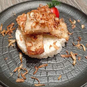 Треска жареная с рисом