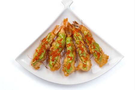 Креветки в кляре васаби