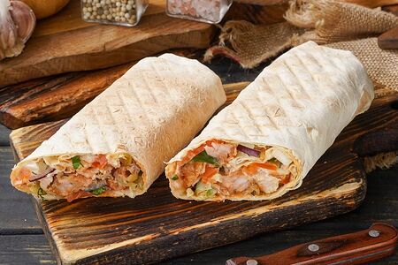 Шаверма на углях с люля из баранины