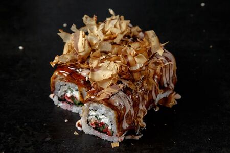 Абури с опалённым баклажаном и угрем