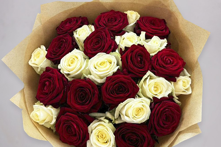 Букет из 21 розы Крафтовые розы