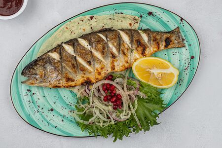 Шашлык из рыбы Сибас