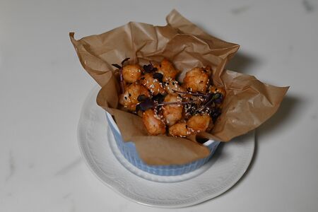 Попкорн креветки в кисло-сладком соусе