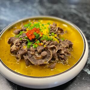 Жирная говядина с грибами