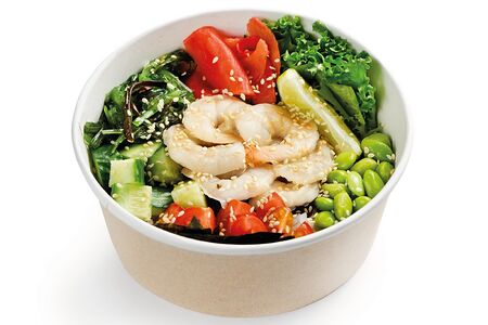 Поке Креветка с ореховым соусом