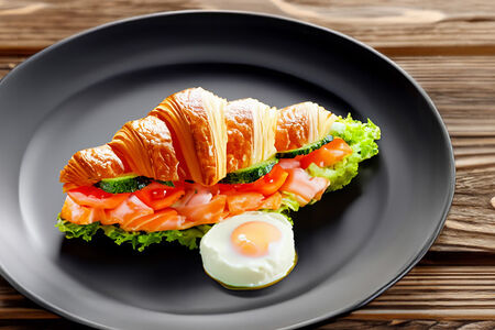 Круассан с лососем