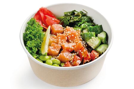 Поке с лососем в соусе терияки