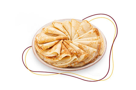 Большая стопка домашних блинчиков