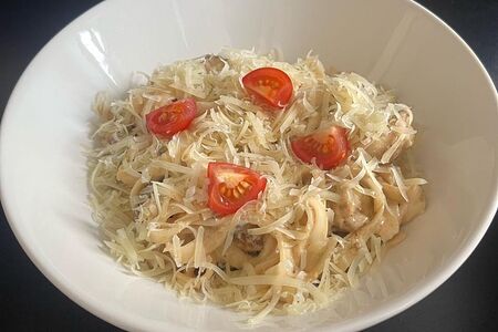 Паста с ветчиной и беконом