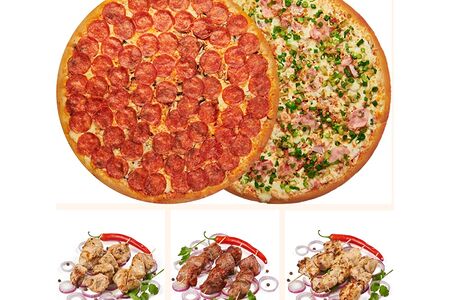 2 пиццы Гранд и шашлык