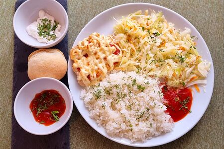 Комбо с мясом по-французски