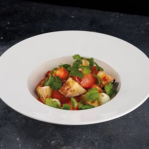 Салат с хрустящими баклажанами