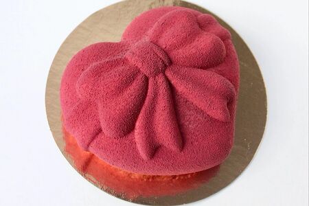 Муссовый торт Сердце с бантиком Теплая осень