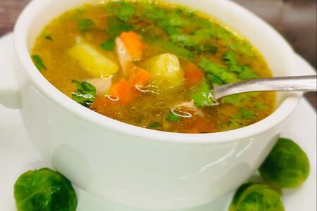 Суп картофельный с брюссельской капустой 