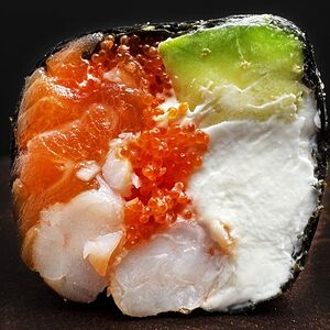 Лосось и креветка без риса