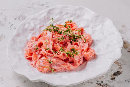 Феттуччине с креветкой