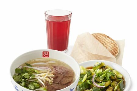 Ланч №2: суп на выбор, Битый огурец, Тортилья, Морс