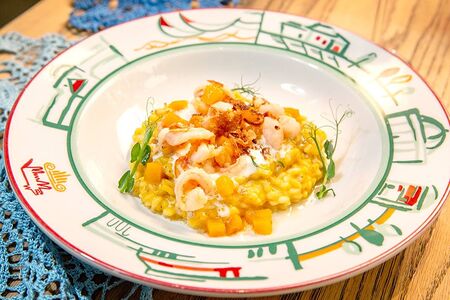 Тыквенное ризотто с креветками
