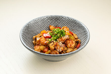 Удон с креветками