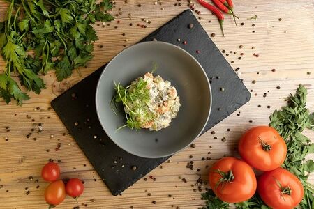 Оливье с говядиной