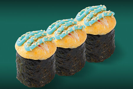 Суши запеченные с крабом 3 шт