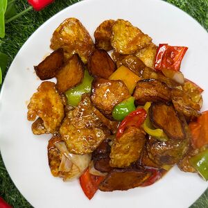 S-2 Жареные баклажаны с картофелем и сладким перцем