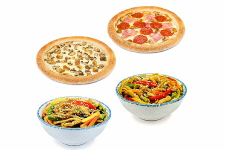 Комбо 2 вока и 2 пиццы