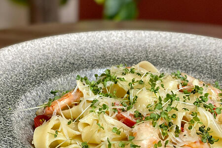 Фетучини с креветками