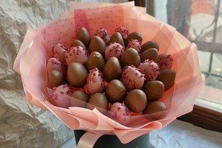 Букет с клубникой в шоколаде Клубничный фондю